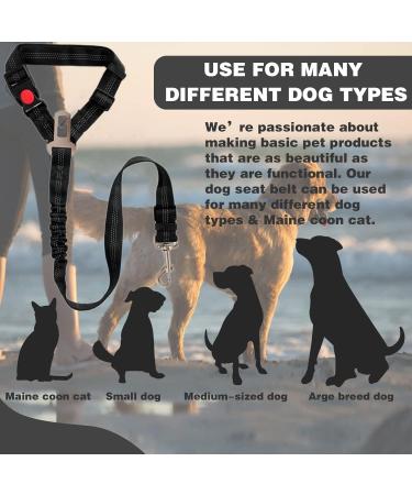 Adjustable Car Dog Seat Belt with Elastic Bungee - Reflective Stripe, Safety Restraint for Travel, Connects to Dog Harness - Buy Online on GoSupps.com