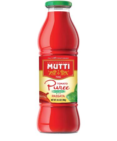 Mutti  24.5 oz. Tomato Puree with Fresh Basil (Passata con Basilico) from Italys #1 Tomato Brand. Sweet and velvety for recipes calling for Pureed Tomatoes.