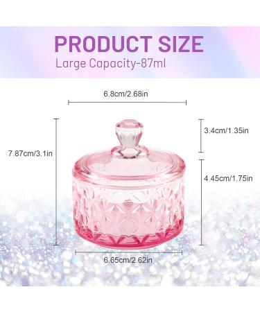 BQAN Dappen Dish with Lid 60 ML Round Crystal Monomer Dish for Holding Acrylic Liquid Acrylic Nail Powder Nail Decor Monomer Acrylic Nail Liquid Pink - Buy Online on GoSupps.com