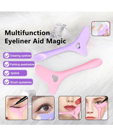 LXZJJM 2Pcs Multi-Functional Eyeliner Aid - Eyeliner Stencils Wing Tips Perfect for Eye Curve Placement Assists Eyeliner and Eyeshadow Helps Lipstick Application Easy to Clean and Maintains Shape (Yellow) - Buy Online on GoSupps.com