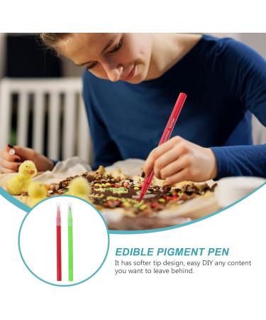 Cabilock 2pcs Can Be Food Coloring Pen Cake Pen Food Dye Pen Edible Pen Edible Marker Black Markers Plastic Red Green - Buy Online on GoSupps.com