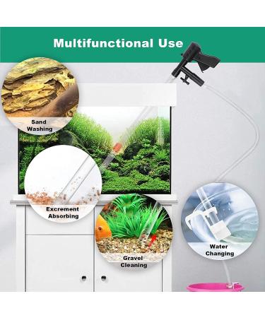 FREESEA 5-in-1 Fish Tank Gravel Cleaner with Algae Scraper - Aquarium Siphon Vacuum for Quick Water Change and Sand Cleaning - Buy Online on GoSupps.com