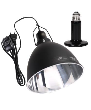 AIICIOO reptile 8.5 "Aluminum Reflective Dome Shadows With E27 Ceramic lamp 150W Installed Ceramic lamp head for turtles 8.5 inches with ceramic heating lamp 150W