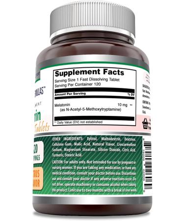 Amazing Formulas Melatonin 10 Mg | Fast Dissolving Tablets Supplement | Non-GMO | Gluten-Free | Made in USA (Citrus Flavor Pack of 1 | 120 Count) 120 Count (Pack of 1) - Buy Online on GoSupps.com
