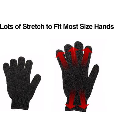 6 Pairs Exfoliating Gloves - Premium Black Scrub Wash Mitt for Bath/Shower - Spa Exfoliation Accessories for Men and Women - Buy Online on GoSupps.com