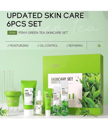 Green Tea Skincare Set - 19-in-1 Hydrating Gift Kit for Teen Girls & Women | Cleanser Serum Cream & Masks - Buy Online on GoSupps.com