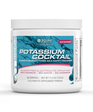 Jigsaw Health Potassium Cocktail | Formerly Pickleball Cocktail | Blue Raspberry Flavor | 60 Servings (Jar) Blue Raspberry 11.11 Ounce (Pack of 1)
