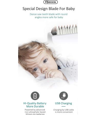 Rizees Cordless Vacuum Baby Hair Clipper - Quiet & Waterproof Baby Trimmer for Kids | Rechargeable Haircut Kit - Buy Online on GoSupps.com