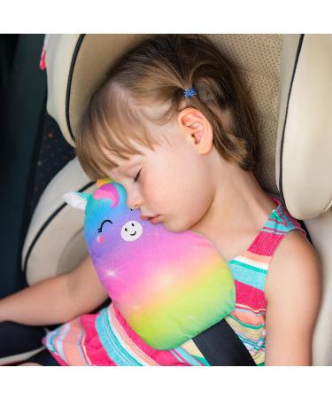 Unicorn Castle Seatbelt Pillow: Kids Car Seat Head Support & Strap Cover - Rainbow - Buy Online on GoSupps.com