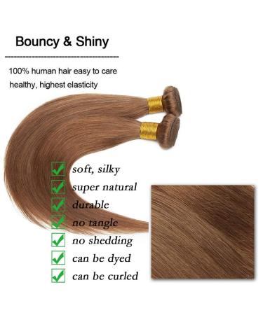 Elailite Real Hair Sew-In Extensions - Brazilian Straight Hair Bundles 45cm 100g #06 Light Brown - Buy Online on GoSupps.com