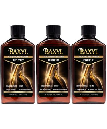 Baxyl Liquid Hyaluronic Acid Supplement - Natural Citric Acid, Potassium Sorbate Ingredients Formulated Flavorless Syrup - Provide Healthy Cartilage & Bone Formation - 3 Bottles of 6 Fl Oz