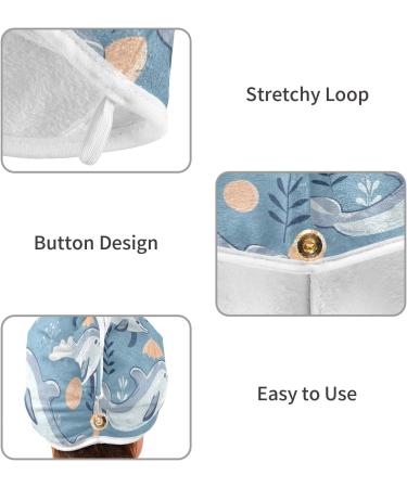 Super Absorbent Dolphins Hair Towel 2 Pack - Quick Dry Hair Turbans for Women & Girls - Buy Online on GoSupps.com