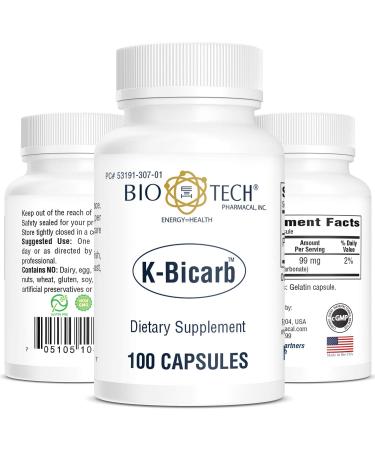 Bio-Tech Pharmacal Potassium Dietary Supplement (K-Bicarb 100 Count)