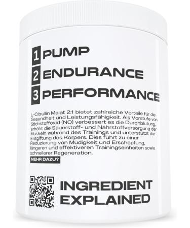 L-Citrulline Malate 2:1 - 500g High Dose | Boost Nitric Oxide & ATP Production | Aceus Nutrition - Made in Germany - Buy Online on GoSupps.com