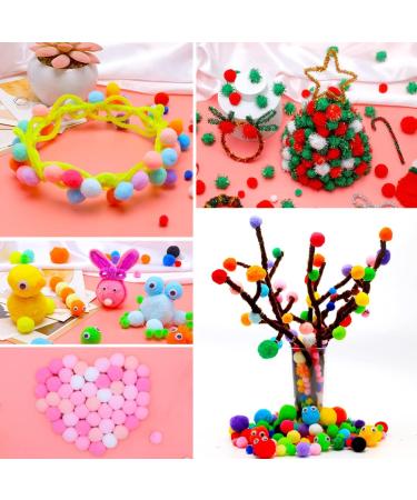 Iooleem 800pcs Multi-Colored Glitter Pom Poms Assorted Sizes for Crafts - Arts & Craft Supplies - Buy Online on GoSupps.com