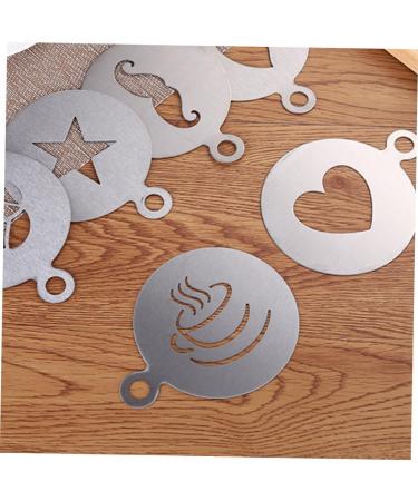 Angoily 2pcs Coffee Latte Mold Coffee Accessories Coffee Art Stencils Spray Stainless Steel Baking Tools - Buy Online on GoSupps.com