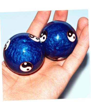 Homsfou Jade-Ei Baoding Balls - Enhance Health & Relaxation | 2-Pack Massage Balls for Hand Exercise & Fitness in Blue - Buy Online on GoSupps.com