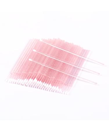 i-Laesh 200 pcs Micro Brushes - Microswabs for Eyelash Extensions - Microbrush Applicators Brush - Lash Mascara Wand Cotton Swabs Qtips for Eye Dental Lashes Eyebrow and Personal Care (Crystal Pink) 200 pcs Baby Pink-Crystal