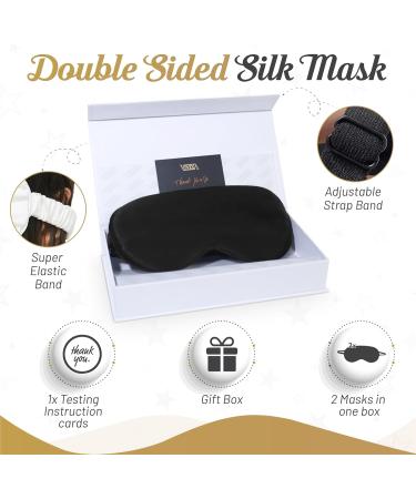 Buy 19 Momme Mulberry Silk Sleep Mask - Premium Soft Eye Masks (2-Pack) in Elegant Gift Box - Perfect for Sleep & Relaxation - Buy Online on GoSupps.com