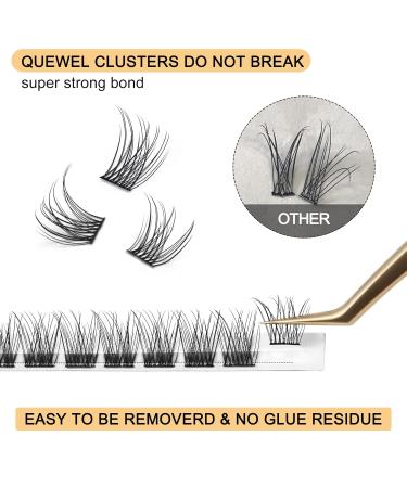 Quewel Individual Eyelash Clusters - Natural C Curl Mix 8-16mm | 144 Sticks for DIY Eyelash Extensions | International Shipping Available - Buy Online on GoSupps.com