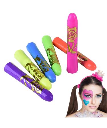 Neon Body Paint | Luminous Face Pencils - Safe Washable Sticks for Costume Halloween Makeup Birthday Outdoor Party Adults and