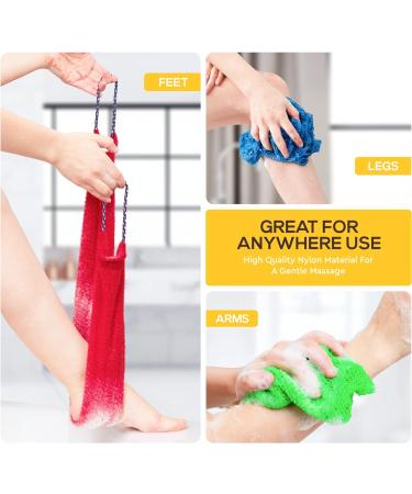 Luxxy 3 Pack Set: 2 Soft African Exfoliating Nets & 1 Rough Net Sponge - Perfect for Back, Neck, or Feet - Achieve Smooth, Silky Skin Daily - Great Gifts - Buy Online on GoSupps.com