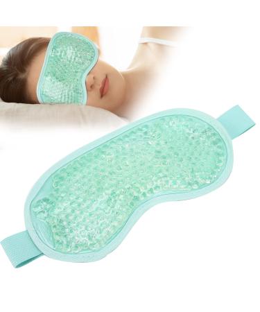 Gel Beads Eye Patch Hot Cold Compress Anti-Fatigue Relaxing Soothing Eye Patch - Elastic Velcro Design (Green)