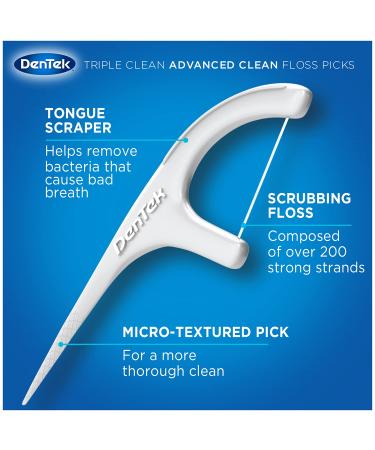 Dentek Triple Clean Floss Picks - Mint Flavor 90 Count | Buy Online for Fresh Breath & Oral Care - International Shipping Available - Buy Online on GoSupps.com