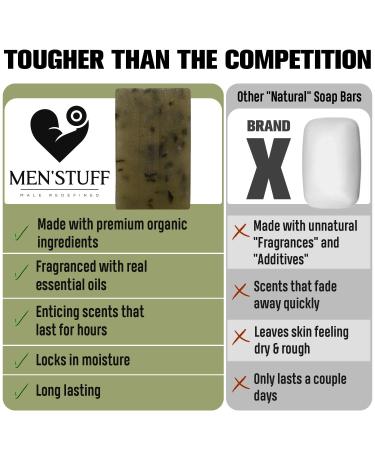 Kobochon Men'Stuff Natural Body Wash Bar Soap for Men - Kelp & Sea Soap with Organic Oils and Mineral Salts - 5 oz - Buy Online on GoSupps.com