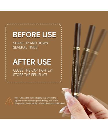MAKI YIKA Microblading Eyebrow Pencil - Waterproof Dual-ended 4 Tip Brow Pen for Natural Hair-Like Eyebrows (A-Brown) | Shop Internationally - Buy Online on GoSupps.com
