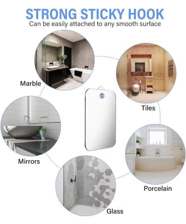 Zhinan Anti-Fog Shower Mirror - Fogless Bathroom Shaving Mirror for Makeup and Shave - Portable and Shatterproof with Removable Adhesive Hook - Buy Online on GoSupps.com