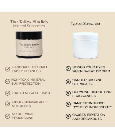 Everyday Tallow Mineral Sun Balm SPF 30 | 100% Grass-Fed & Organic | Face & Body | Naturally Scented with Frankincense & Lavender Oil | Zinc Oxide | Water Resistant (2oz) 2 Fl Oz (Pack of 1) - Buy Online on GoSupps.com