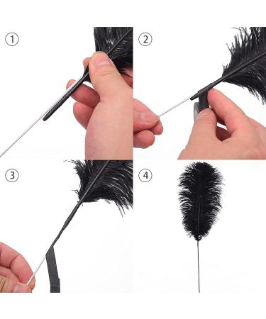 Ballinger Black Ostrich Feathers Bulk Kit - 10Pcs 28inch for Floral Arrangement, Wedding & Halloween Decor - Buy Online on GoSupps.com