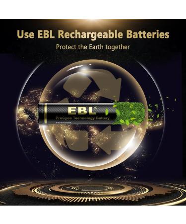 Buy EBL Gold Pro Rechargeable AAA Batteries - 1.2V 1100mAh NIMH - High Performance Precharged - 16 Pack for International Shipping - Buy Online on GoSupps.com