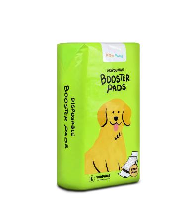 Pawpang disposable dog diaper inlays booster pads for male and female dogs 100 pieces 4 sizes variations dog diaper inserts fit for most types of dog diapers-yellow blue purple green large (100 ct)