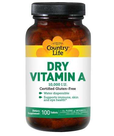 Country Life Dry Vitamin A 3000 mcg 100 Tablets - Buy Online on GoSupps.com