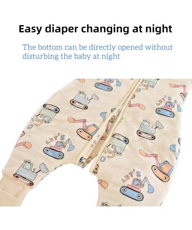 Chilsuessy Winter Baby Sleeping Bag with Feet 2.5 TOG | 100% Cotton Toddler Wearable Blanket | Cartoon Excavator Design | 90cm/3-4 Years - Buy Online on GoSupps.com