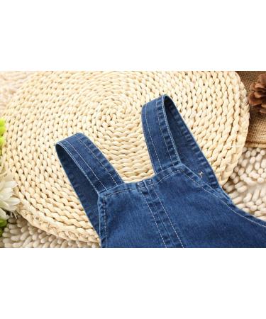 KIDSCOOL SPACE Baby Girl Jean Overalls with 3D Bunny | Toddler Denim Outfit 18-24 Months Blue - Buy Online on GoSupps.com