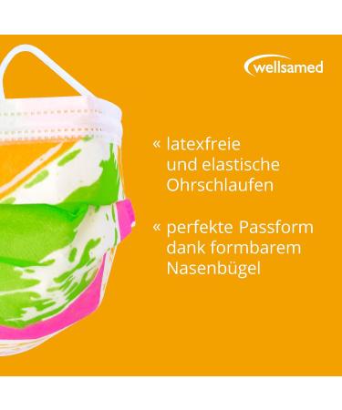 Wellsamed Wellsamask Colour Line - 50 Piece Face Mask with Elastic Band - Hawaii Pink - International Shipping Available - Buy Online on GoSupps.com
