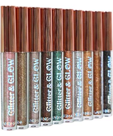 Liquid Eyeshadow Set 10 Colors Eyeshadow Set - Liquid High-pigmented and Waterproof Long Lasting Quick-Drying Eyeshadow Holographic - Buy Online on GoSupps.com