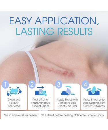Medical Grade Silicone Scar Sheets - 3 Water-Resistant Strips & 8 Breathable Gel Sheets for Surgical Scars - International Shipping Available - Buy Online on GoSupps.com