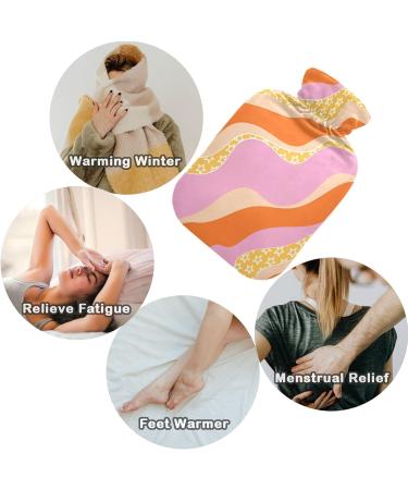 Naanle 2L Hot Water Bottle with Lid - Flower Shaft Stripes for Back Pain Relief Hand/Foot Warmer & Cold Therapy - Buy Online on GoSupps.com