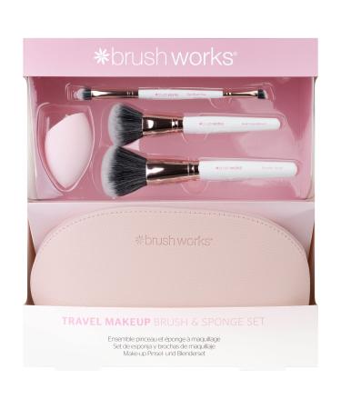 Brushworks Travel Makeup Brush & Sponge Set