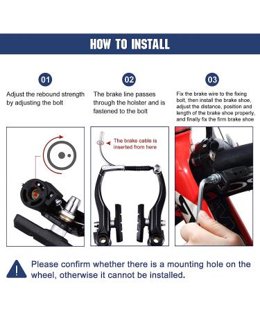 Riakrum 2 Sets V-type Bike Brakes with Braking Cables - Mountain Bike Brake Kit - Buy Online on GoSupps.com