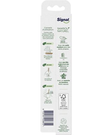 Buy Signal Bamboo Toothbrush - Natural Medium - Eco-Friendly & Sustainable - 1 Piece International Shipping - Buy Online on GoSupps.com