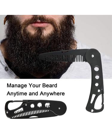 Stainless Steel Folding Beard Comb for Men - Grooming, Combing Hair, Mustaches - Styling Pocket Comb- Anti-static - Buy Online on GoSupps.com