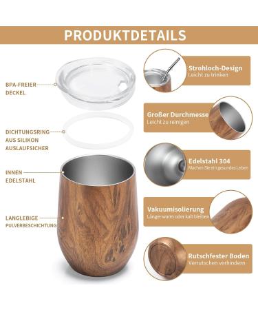 Buy Telanks Mate Cup Set - 340ml Double-Walled Stainless Steel Yerba Mate Cups with Bombillas & Brush | Premium Wooden Mate Cup | International Shipping - Buy Online on GoSupps.com