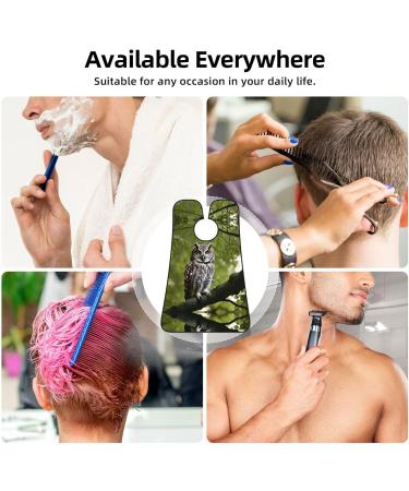 Owl Tree Branches Print Beard Bib Apron - Best Beard Hair Catcher for Men | Trimming & Shaving Cloth - Buy Online on GoSupps.com