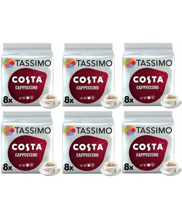 Tassimo Compatible Costa Cappuccino Coffee Pods 16 discs - (Pack of 6 Total 96 discs 48 Drinks) - Buy Online on GoSupps.com