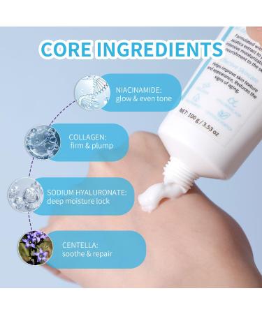 Mtmult Youthful Formula Facial Moisturizer with Niacinamide & Hyaluronic Acid - Face Cream for Deep Hydration Infused with Centella Asiatica & Collagen - Daily Moisturizer for Youthful Skin - Buy Online on GoSupps.com